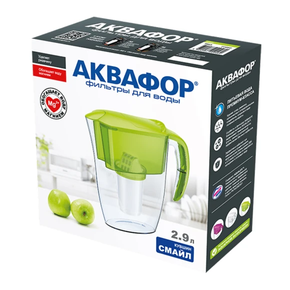 Фильтр-кувшин для воды Аквафор Смайл салатовый 2,9 л