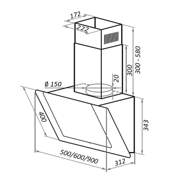 Вытяжка MAUNFELD WIND PUSH 60 Чёрная