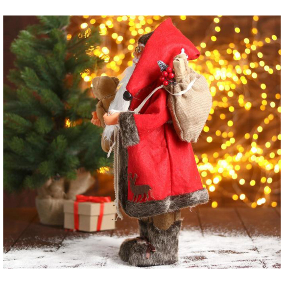 Дед Мороз Зимнее волшебство В красной шубке с мишкой 5036029