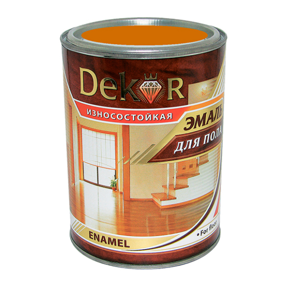 Эмаль Dekor для пола износоустойчивая глянцевая 0,8 кг (золотисто-коричневый)