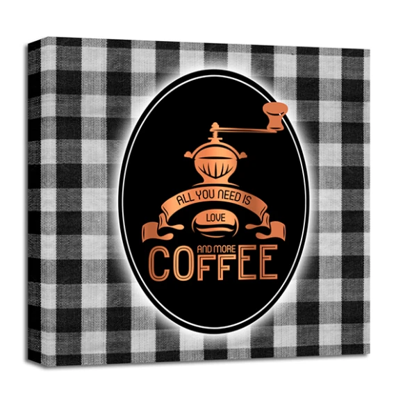 Репродукция на холсте Styler с эффектом нанесения золота 32x32 см Coffee CA-11550