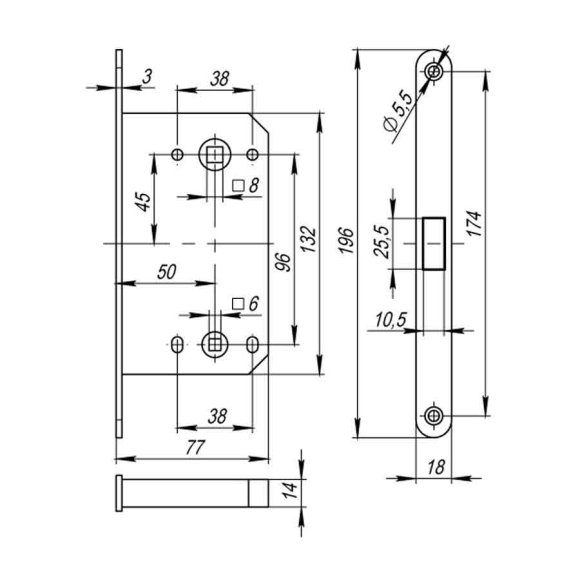 Защелка магнитная сантехническая Morelli M1895 W (9012554)