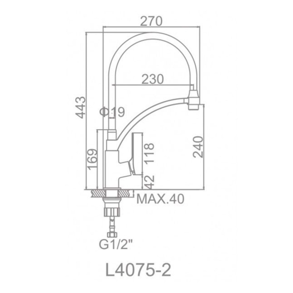 Смеситель для кухни Ledeme L4075B-2