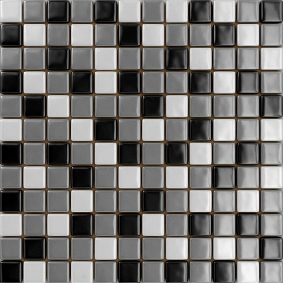 Декоративная мозаика MVA Print Mosaic Микс 25-FL-S-037 317x317 (сеоый)