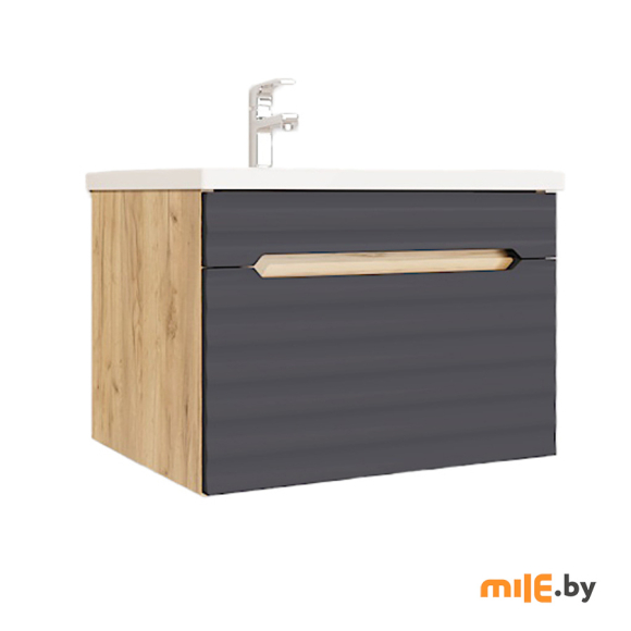 Тумба ЛЮСЕНЖ ВК32 Т50.P-1  Д.крафт/Шаде маренго с умывальником ФОСТЕР 500