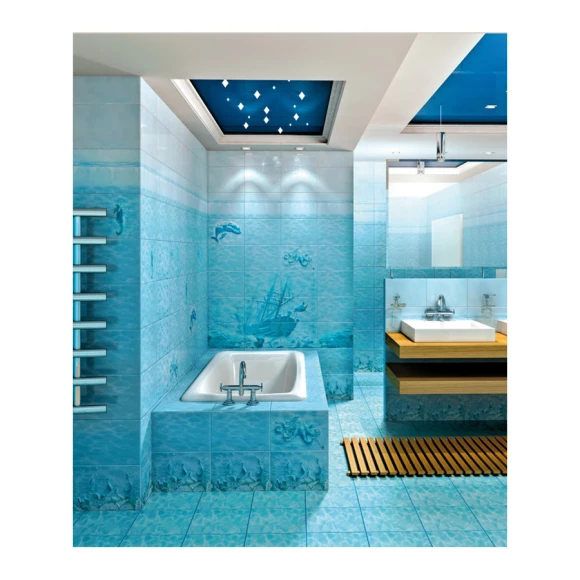 Облицовочная плитка Beryoza Ceramica Лазурь 822025111 350x250 (голубой)