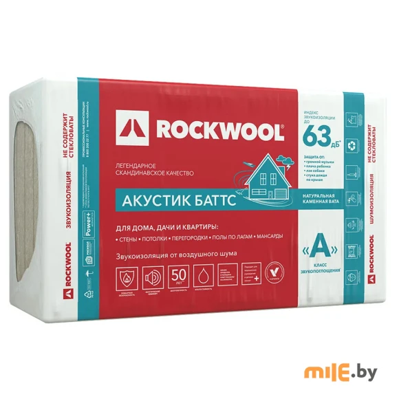 Минеральная вата Rockwool Акустик Баттс 1000х600x100 мм