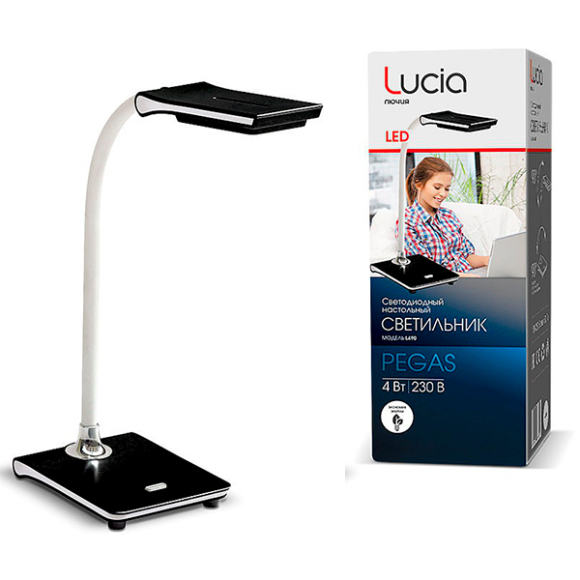 Лампа настольная Lucia USB Pegas (черный/серебристый)