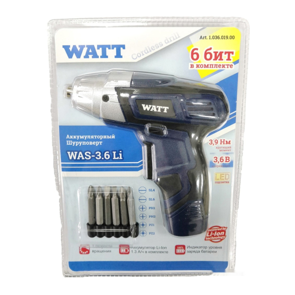 Электроотвертка Watt WAS-3 6 Li (1.036.019.00)