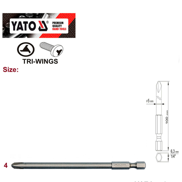Набор бит Yato YT-0493 (100 2 шт.)
