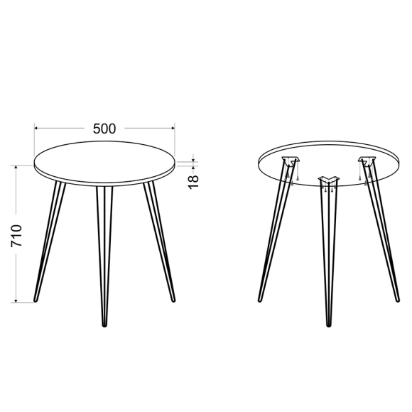 Столик кофейный Версаль СтК-1.2.Вс 500х710 мм (белый структурный)