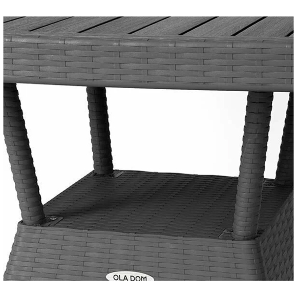 Стол квадратный Ola Dom Rattan антрацит (76x75,5 см)