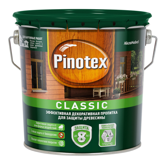 Пропитка для дерева Pinotex Classic полуматовая 2,7 л (прозрачный)