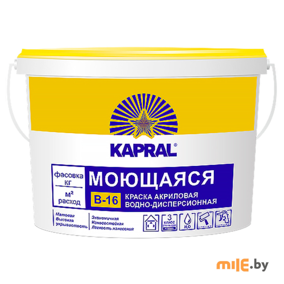 Краска ВД Капрал В-16 белая 15 кг