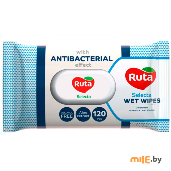 Влажные салфетки Ruta Selecta с антибактериальным эффектом 120 шт.