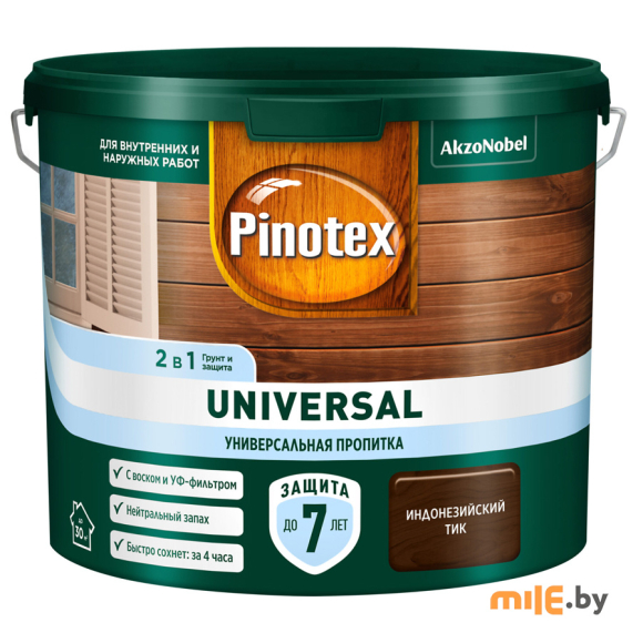 Пропитка Pinotex Universal 2 в 1 Индонезийский тик 9 л (5620468)