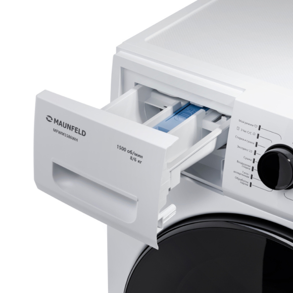 Стиральная машина c сушкой инвертором и паром MAUNFELD MFWM1586WH