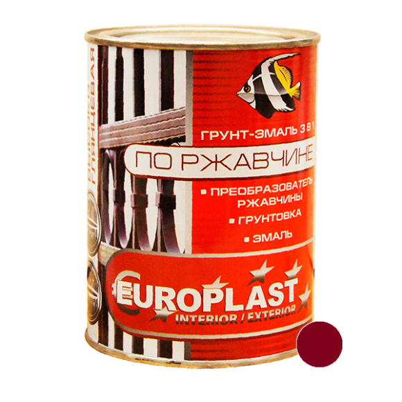 Грунт-эмаль по ржавчине Euroclass красно-коричневая 0,9 кг
