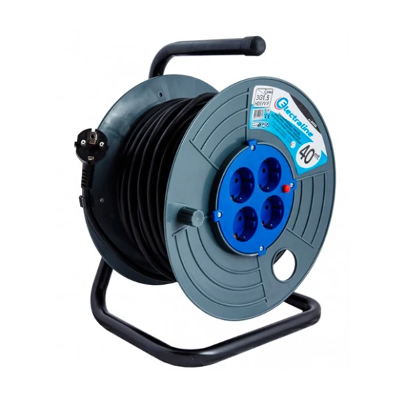 Удлинитель Electraline на катушке 4P кабель ПВС 3x1,5 40м с защитой от детей 49034