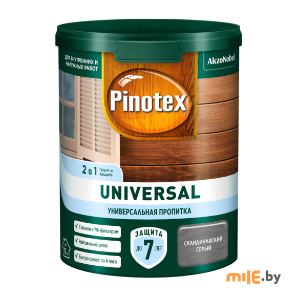Пропитка Pinotex Universal 2 в 1 Скандинавский серый 0,9 л
