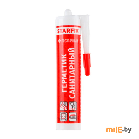 Герметик силиконовый санитарный Starfix (прозрачный) 300 мл