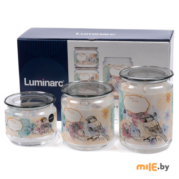Набор банок для мыпучих продуктов Luminarc Happy Bird (P9217) 3 шт.