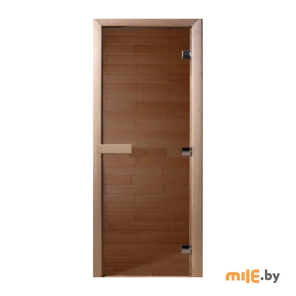Дверь для сауны DoorWood (стекло, хвоя) 2 петли 1900х700, 6 мм