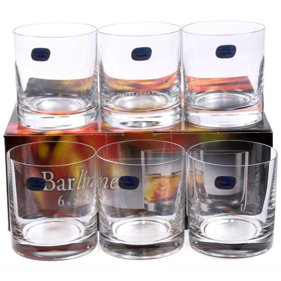 Набор стаканов для виски Bohemia Crystal Barline 25089 280 мл (6 шт.)
