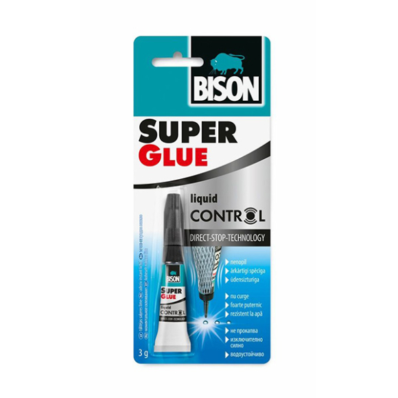 Суперклей Bison Super Glue Control прозрачный 3 г