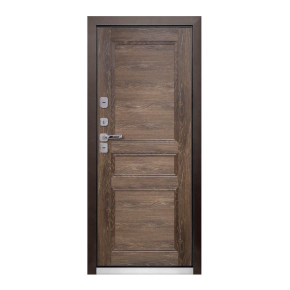 Входная металлическая дверь Промет Винтер (ТЕРМОРАЗРЫВ) Дуб Шале Морёный (А) 2050х880 (левая)