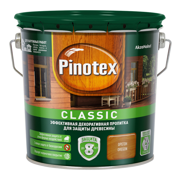 Пропитка для дерева Pinotex Classic полуматовая 2,7 л (орегон)