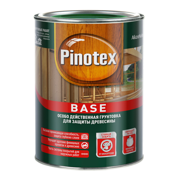 Грунтовка-антисептик Pinotex Base 1 л (прозрачный)