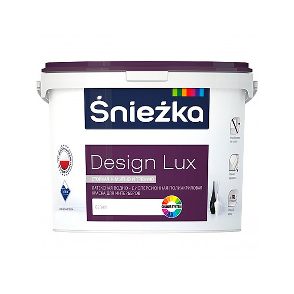 Краска под колеровку водно-дисперсионная Sniezka Sniezka Design Lux матовая 2,82 л (белый)