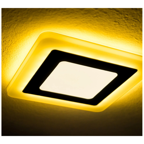 Светильник TruEnergy светодиодный с декоративной подсветкой квадратный 3+2W желтый (10271)