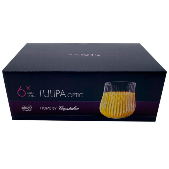 Набор стаканов Bohemia Crystal Tulipa optic 350 мл (6 шт.)