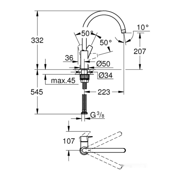 Смеситель Grohe GROHE Start Edge (31369001)