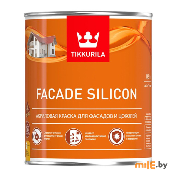 Краска фасадная под колеровку Tikkurila Facade Silicon база C глубокоматовая 0,9 л
