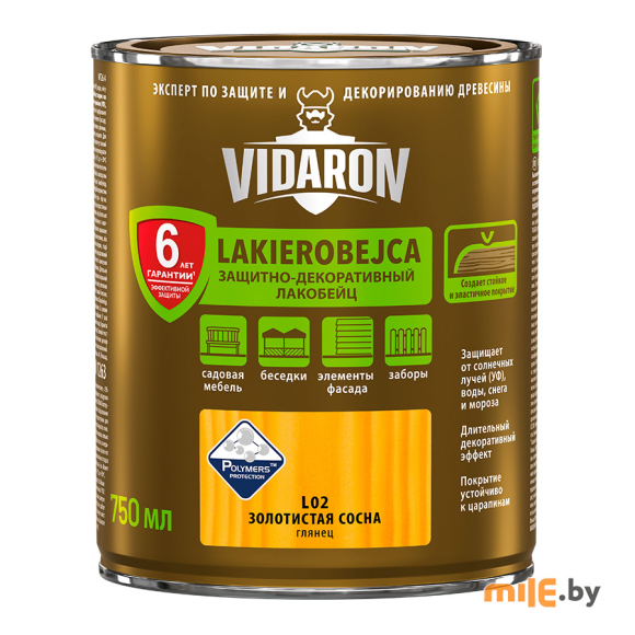 Лак Vidaron Lakierobejca L02 глянцевый 0,75 л (золотистая сосна)