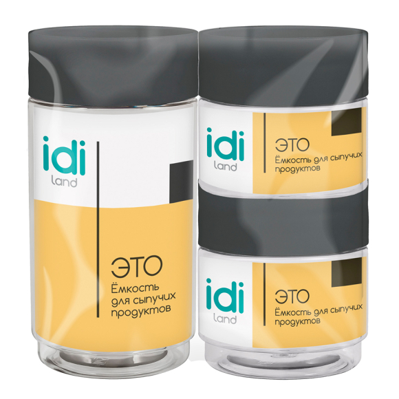 Комплект емкостей для сыпучих продуктов Idiland Asti (221103030/02) 3 шт.
