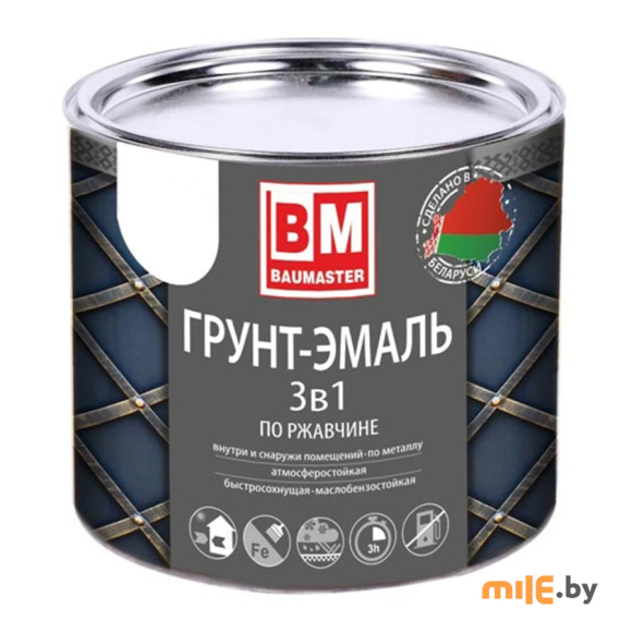 Грунт-эмаль по ржавчине Baumaster 3в1 RAL1003 жёлтый 1,6 кг