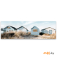 Репродукция на холсте STYLER "Пляжные домики" CA-12512, 45x140 см