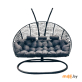 Подвесное кресло-кокон Craftmebel Тройной Премиум Зигзаг (графит, подушка серая)