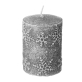 Свеча-столбик Bronco Снежинки (315-180) 8 см серая
