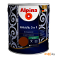 Эмаль Alpina по ржавчине 3 в 1 шелковисто-матовая RAL8011 темно-коричневый 2,5 л/2,65 кг