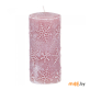 Свеча-столбик Bronco Снежинки (315-183) 10 см розовая