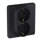 Розетка 2x2P + E Legrand Inspiria (673753) антрацит