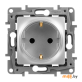 Розетка со шторками Legrand Etika 672422-00.00-00.00-00.01 (алюминий)