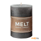 Свеча-столбик Melt декоративная (10x7,5 см) тёмно-серая