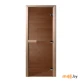Дверь для сауны DoorWood (стекло, хвоя) 2 петли 1900х700, 6 мм