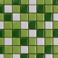 Декоративная мозаика MVA Print Mosaic Микс 25-FL-S-071 317x317 (зеленый/салатовый/белый )